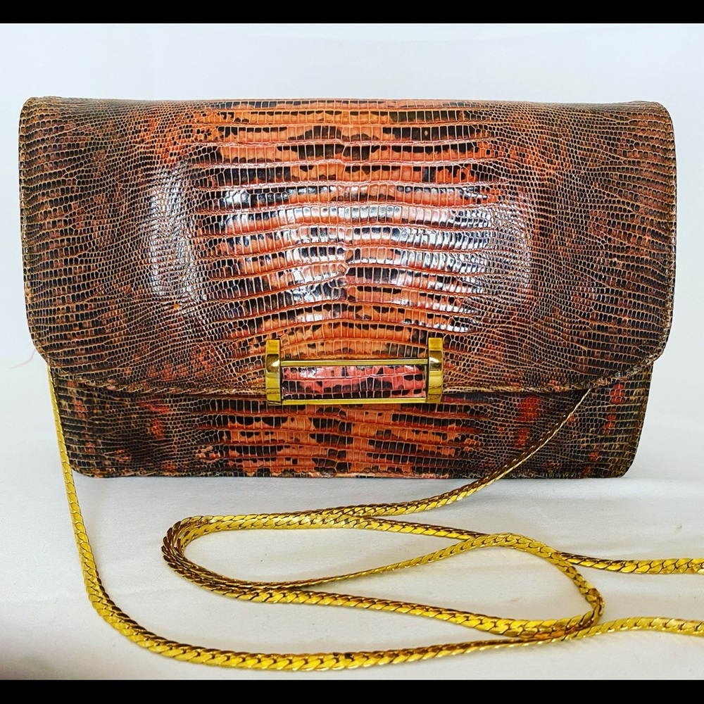 Argentine Genuine Lizard Convertible Handbag EUC!
